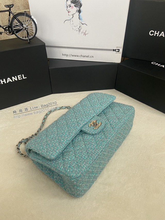 Chanel專櫃限量款Classic Flap Bag 01112布包 香奈兒CF單肩斜挎鏈條女包 djc4612